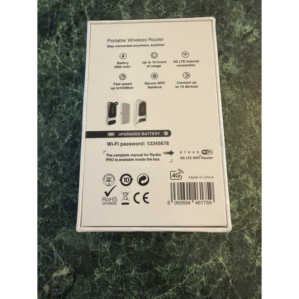 Ryoko Portable Wireless Router Internet Access Using 4G LTE WIFI Router New Seal - Picture 3 of 4
